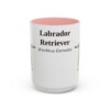 15oz Labrador Retriever Latin Mug, Pink, front view