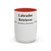 15oz Labrador Retriever Latin Mug, Red, front view