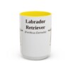 15oz Labrador Retriever Latin Mug, Yellow, front view