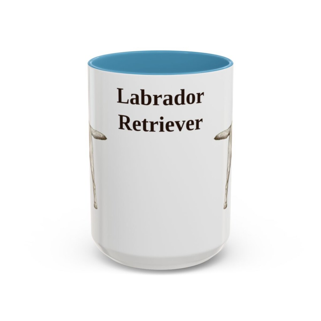 15oz Labrador Retriever Mug, Light Blue, front view