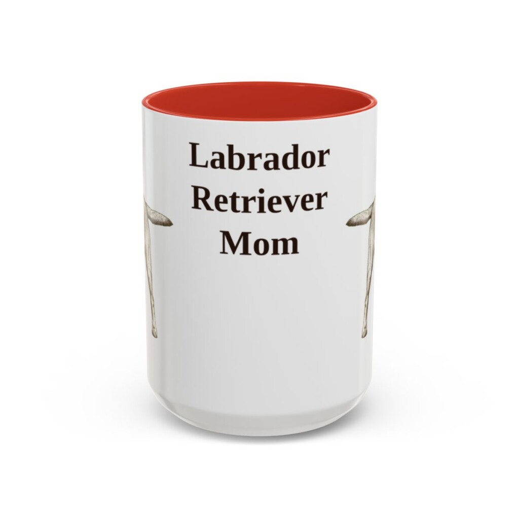 15oz-labrador-retriever-mug-mom-red 15oz Labrador Retriever Dog Mom Mug, Red, front view