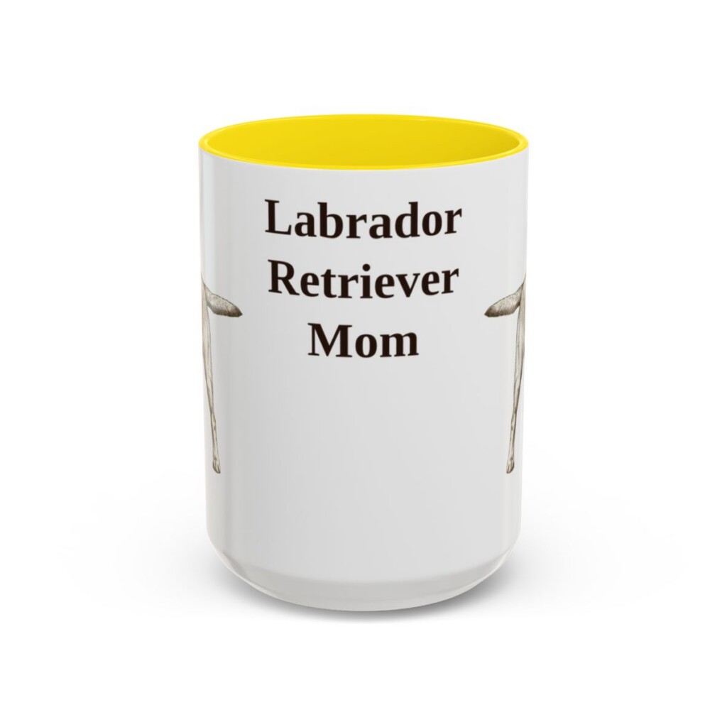 15oz-labrador-retriever-mug-mom-yellow 15oz Labrador Retriever Dog Mom Mug, Yellow, front view