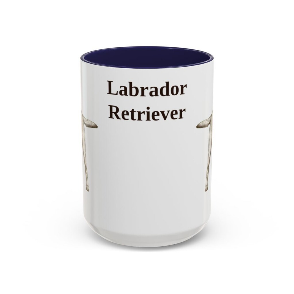 15oz Labrador Retriever Mug, Navy, front view