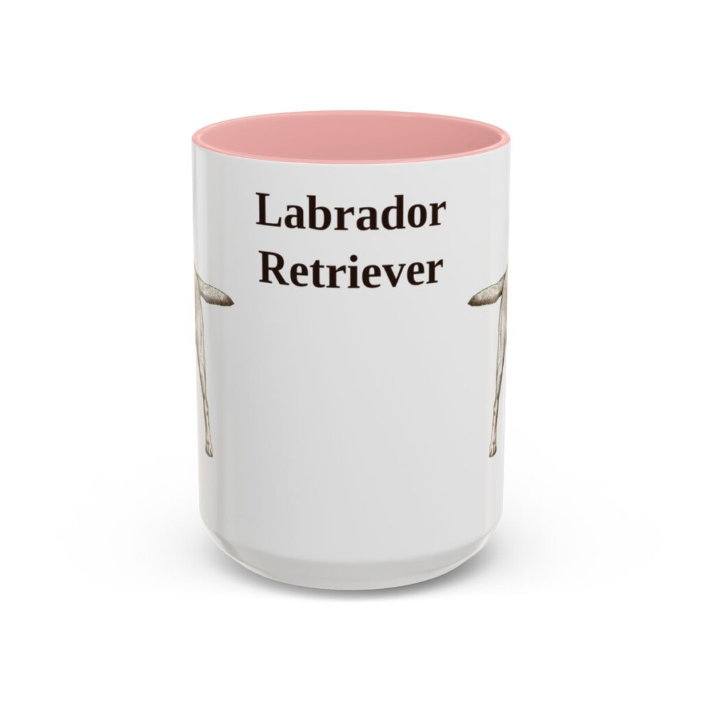 15oz Labrador Retriever Mug, Pink, front view