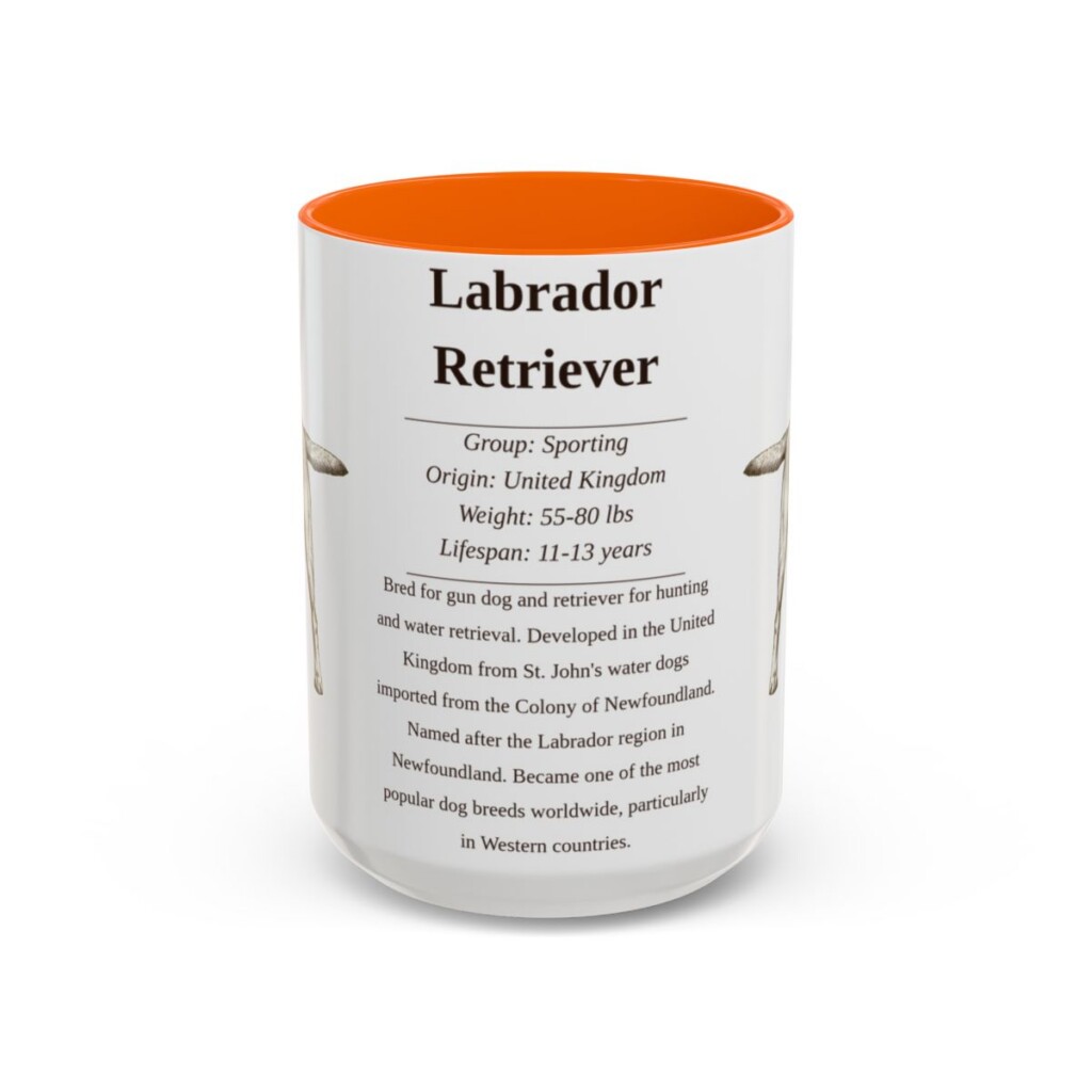 15oz-labrador-retriever-mug-writeup-orange 15oz Labrador Retriever Mug, Orange, front view