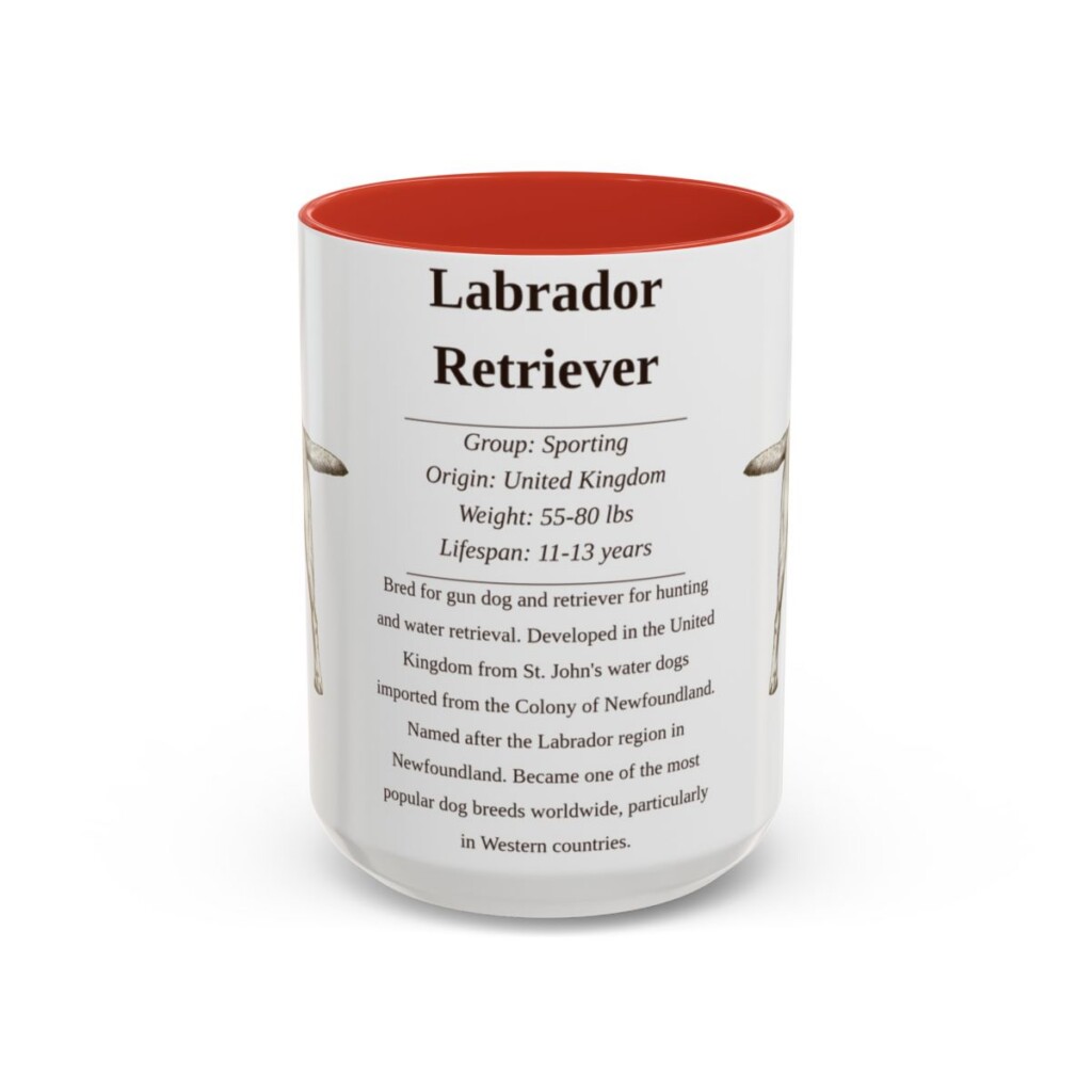 15oz-labrador-retriever-mug-writeup-red 15oz Labrador Retriever Mug, Red, front view