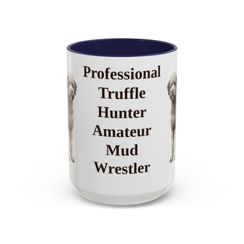 15oz Funny Lagotto Romagnolo Mug, Navy, front view