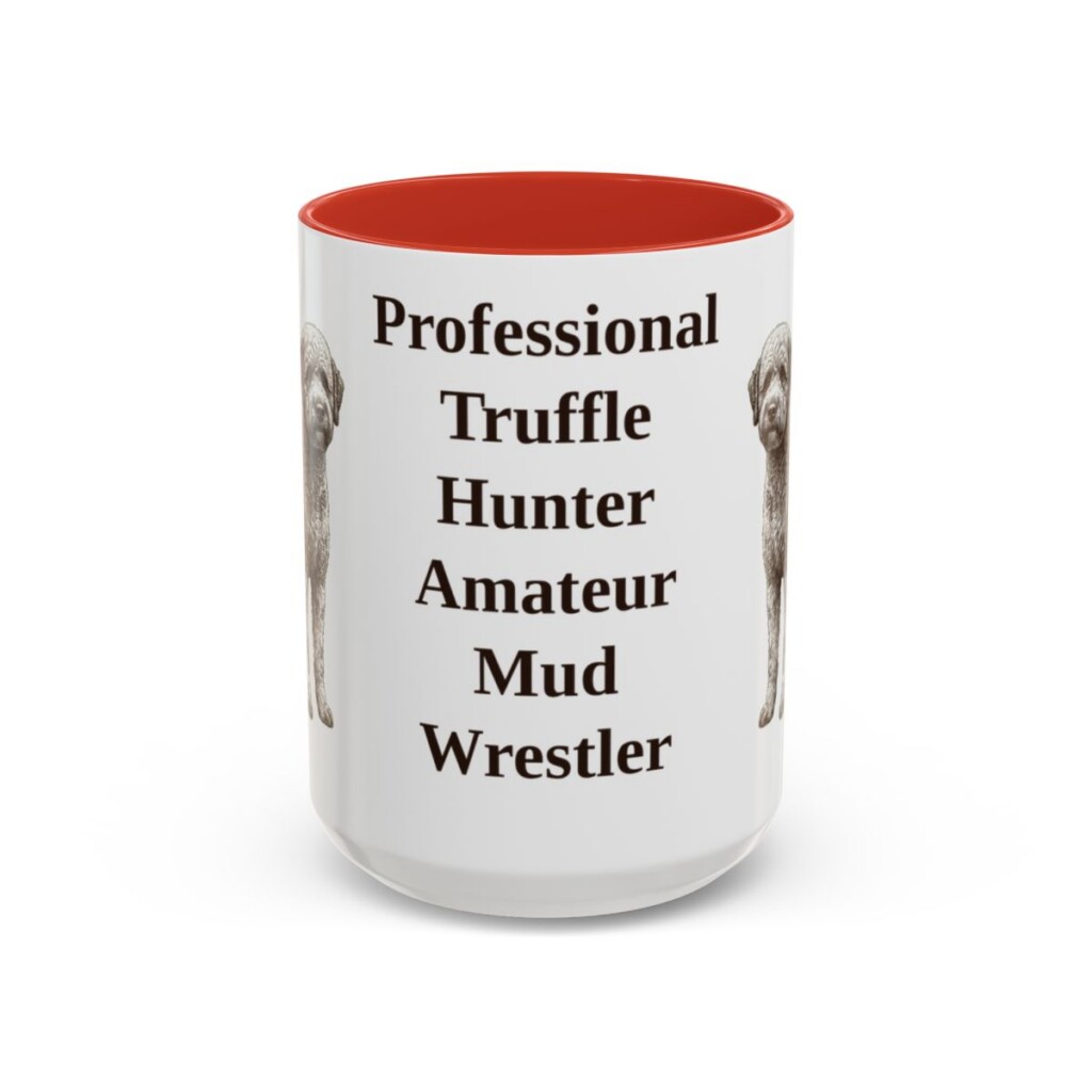 15oz Funny Lagotto Romagnolo Mug, Red, front view