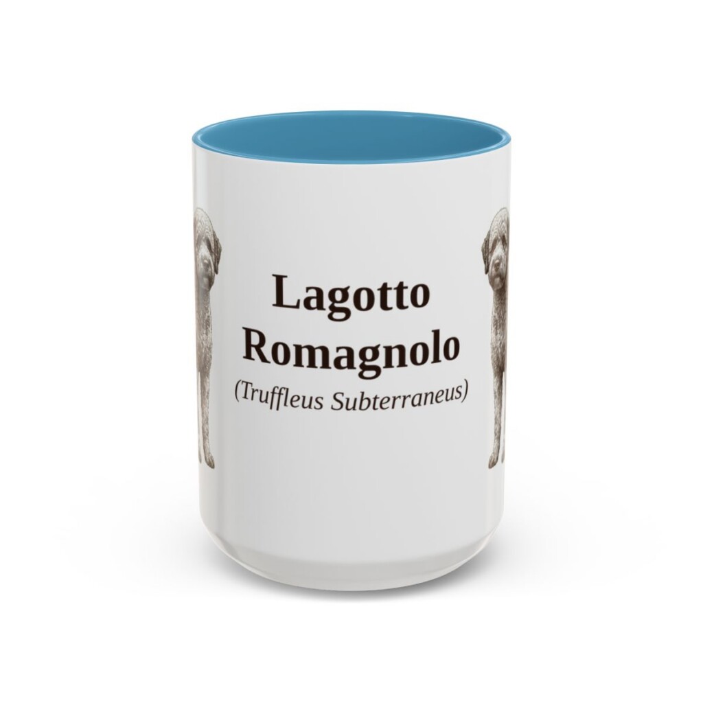 15oz-lagotto-romagnolo-mug-latin-light-blue 15oz Lagotto Romagnolo Latin Mug, Light Blue, front view
