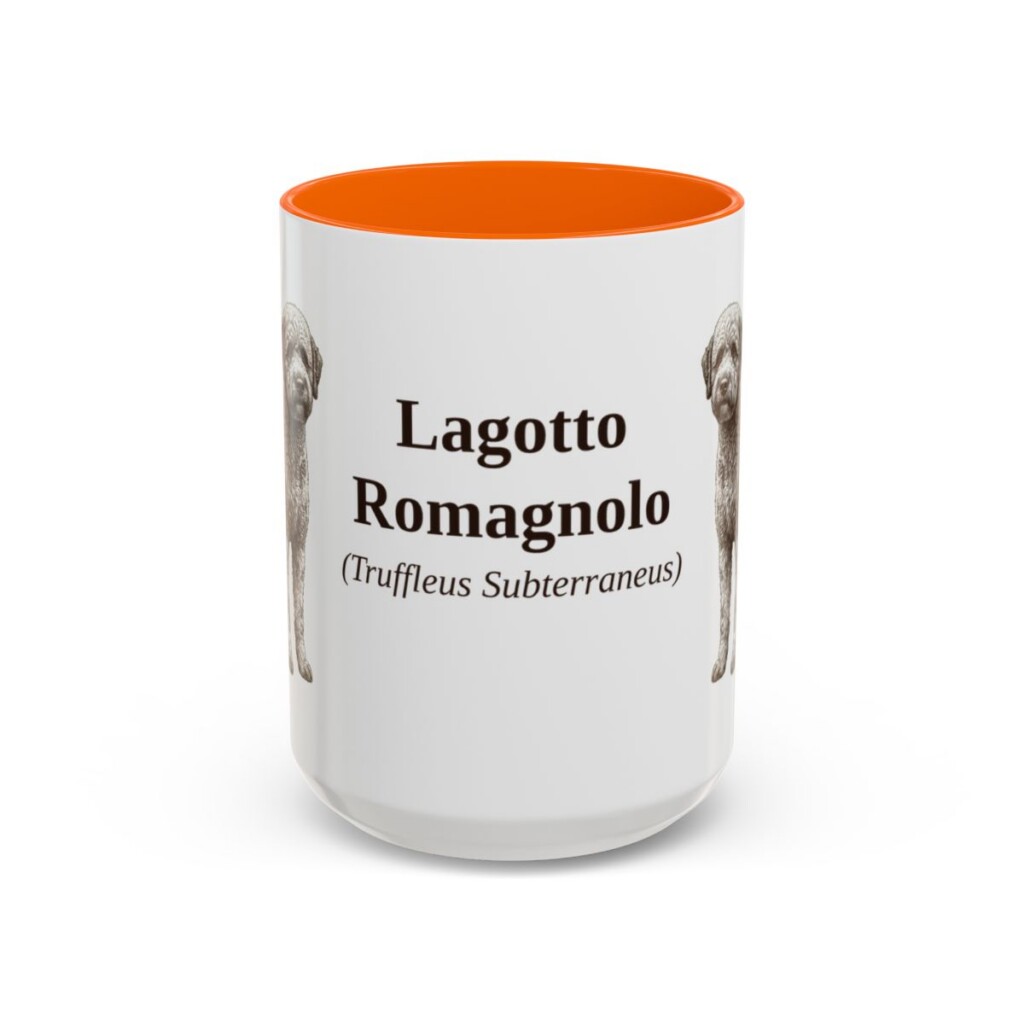 15oz-lagotto-romagnolo-mug-latin-orange 15oz Lagotto Romagnolo Latin Mug, Orange, front view