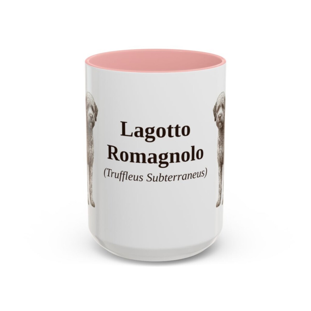 15oz-lagotto-romagnolo-mug-latin-pink 15oz Lagotto Romagnolo Latin Mug, Pink, front view