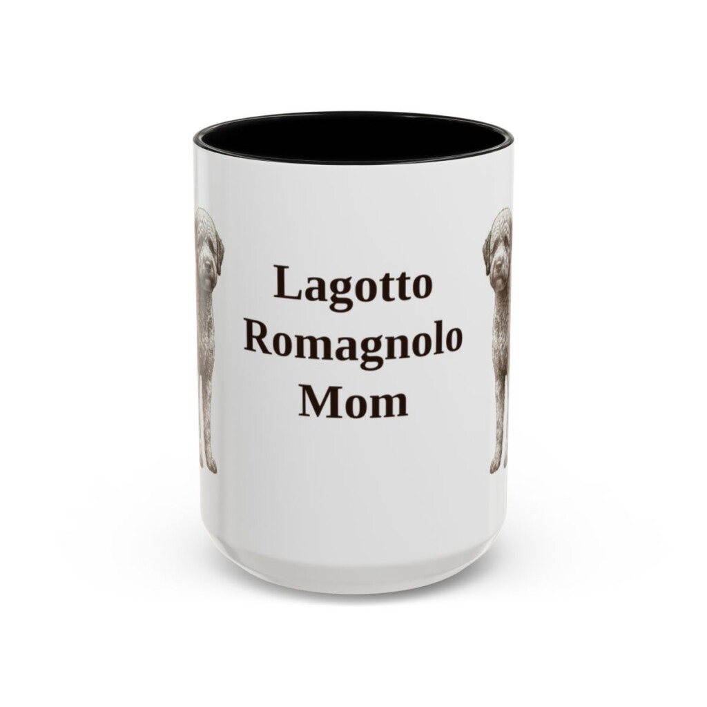 15oz-lagotto-romagnolo-mug-mom-black-front 15oz Lagotto Romagnolo Dog Mom Mug, Black, front view