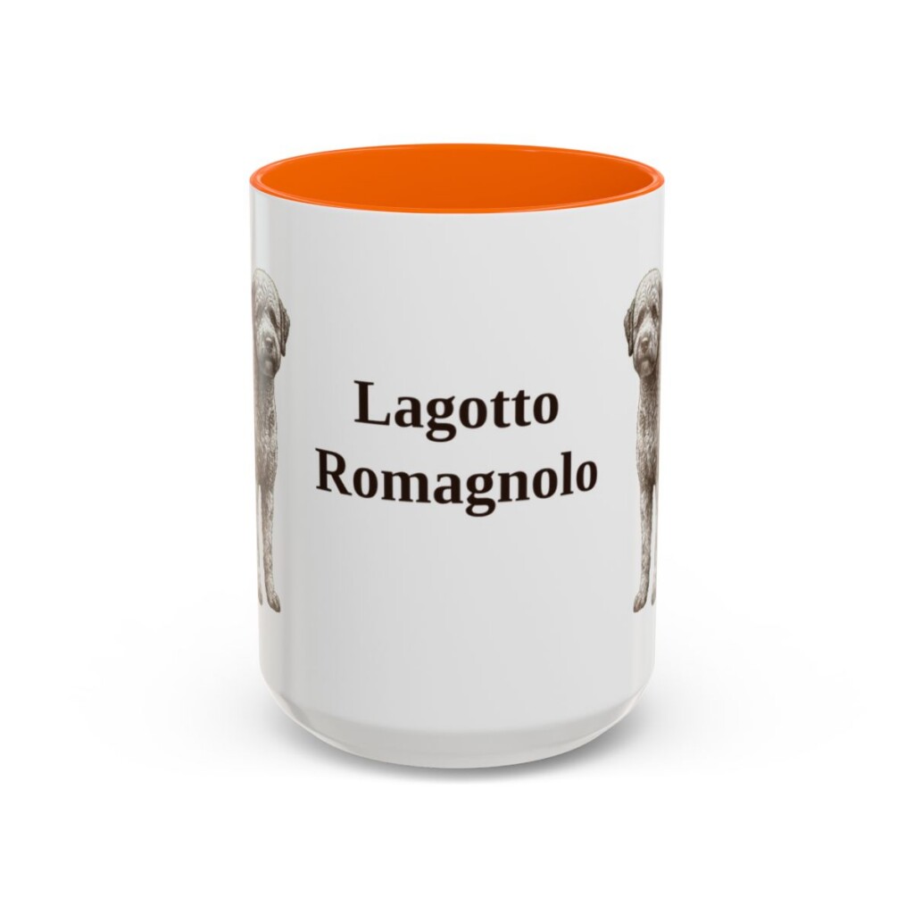 15oz-lagotto-romagnolo-mug-orange 15oz Lagotto Romagnolo Mug, Orange, front view