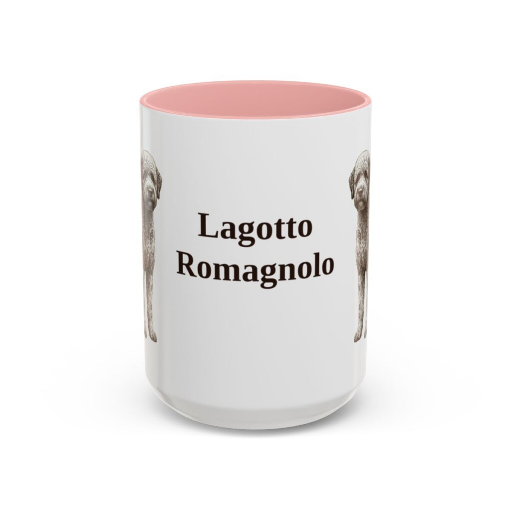 15oz-lagotto-romagnolo-mug-pink 15oz Lagotto Romagnolo Mug, Pink, front view
