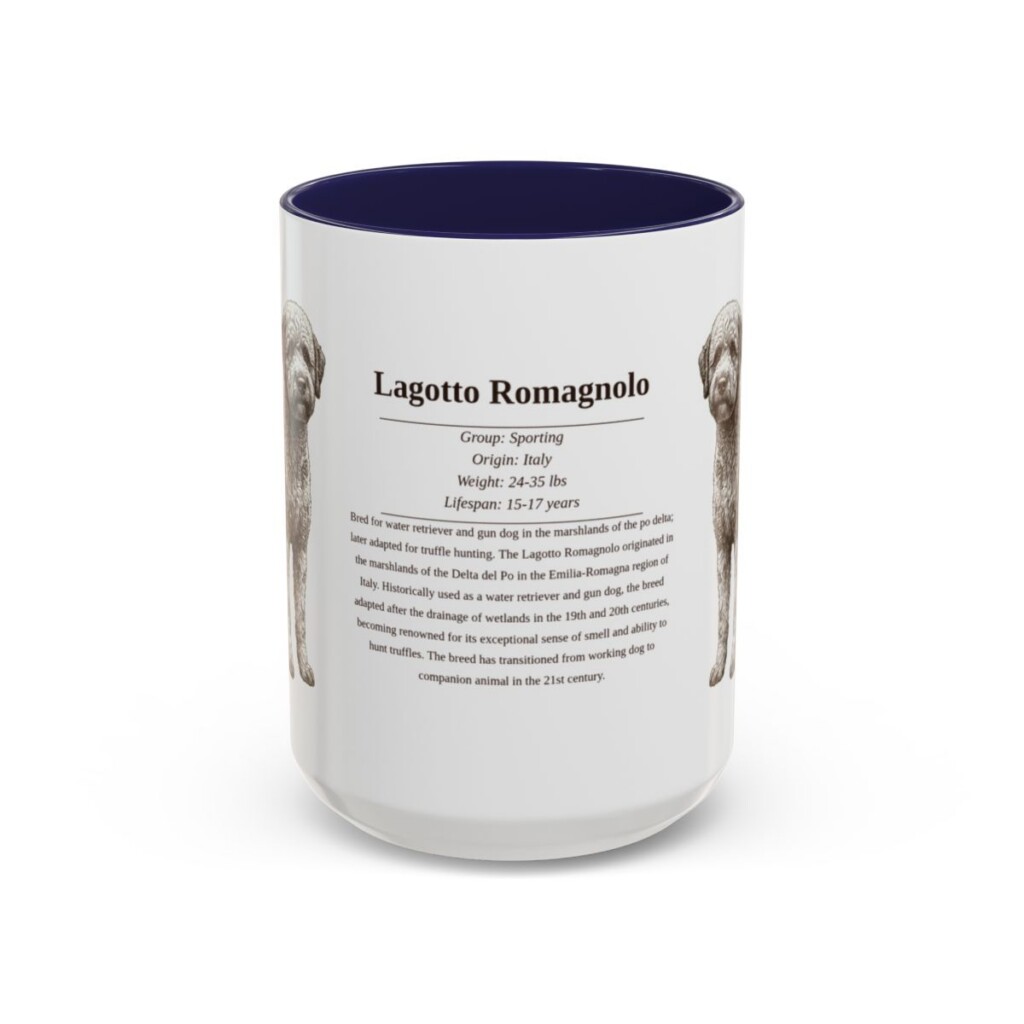 15oz Lagotto Romagnolo Mug, Navy, front view