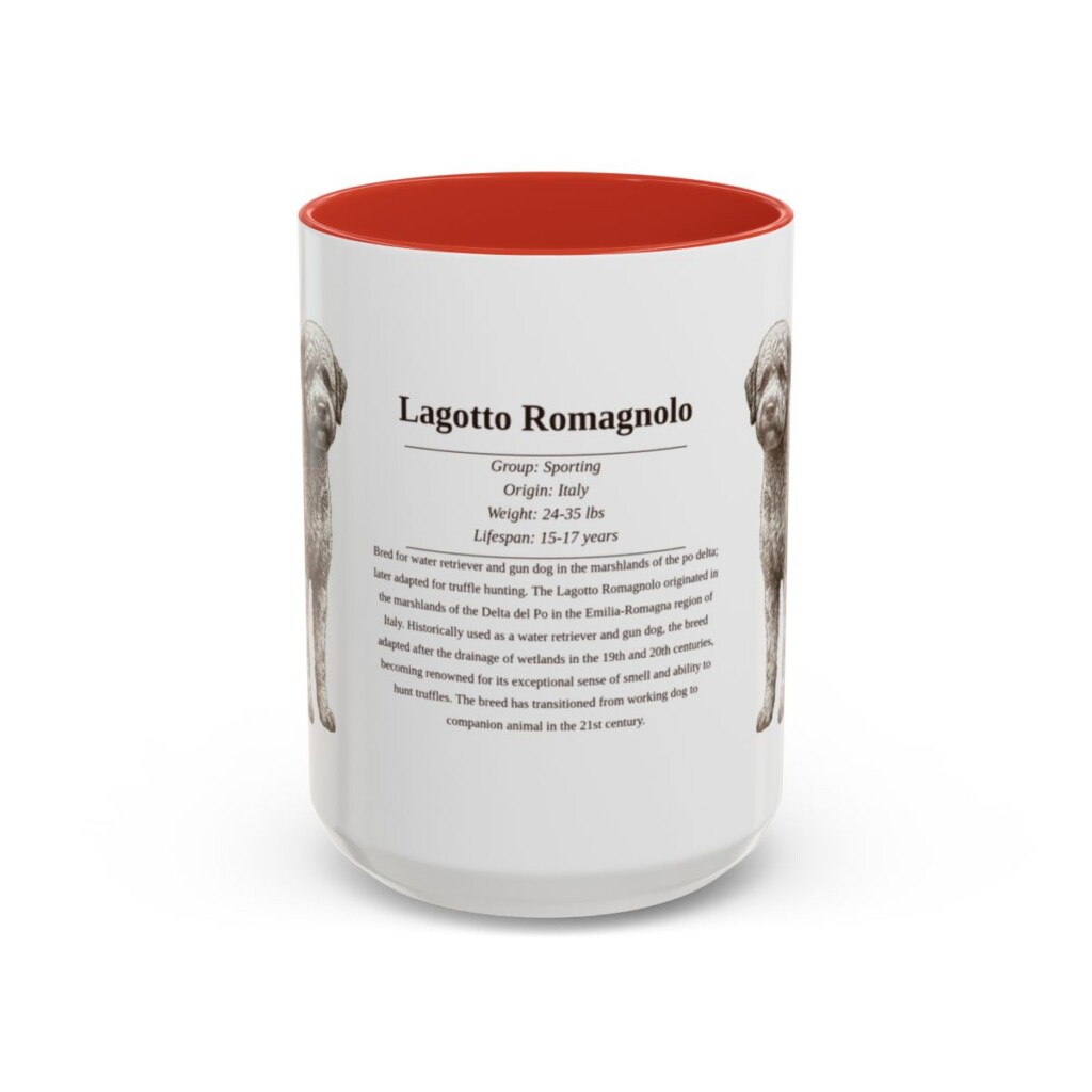 15oz Lagotto Romagnolo Mug, Red, front view