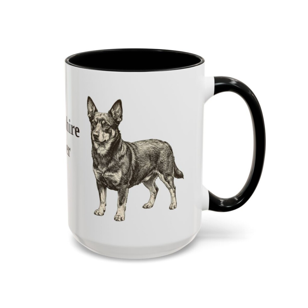 15oz Lancashire Heeler Mug, Black, right side view