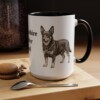 15oz Lancashire Heeler Dog Dad Mug, Black, lifestyle photo