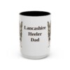 15oz Lancashire Heeler Dog Dad Mug, Black, front view