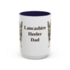 15oz Lancashire Heeler Dog Dad Mug, Navy, front view