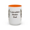 15oz Lancashire Heeler Dog Dad Mug, Orange, front view