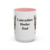 15oz Lancashire Heeler Dog Dad Mug, Pink, front view