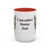 15oz Lancashire Heeler Dog Dad Mug, Red, front view