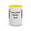 15oz Lancashire Heeler Dog Dad Mug, Yellow, front view