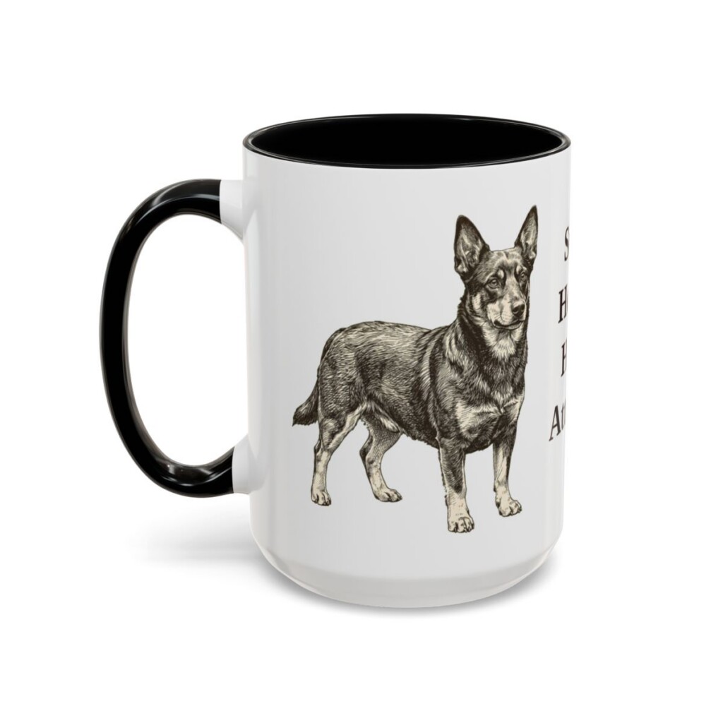 15oz Funny Lancashire Heeler Mug, Black, left side view