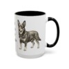 15oz Funny Lancashire Heeler Mug, Black, right side view