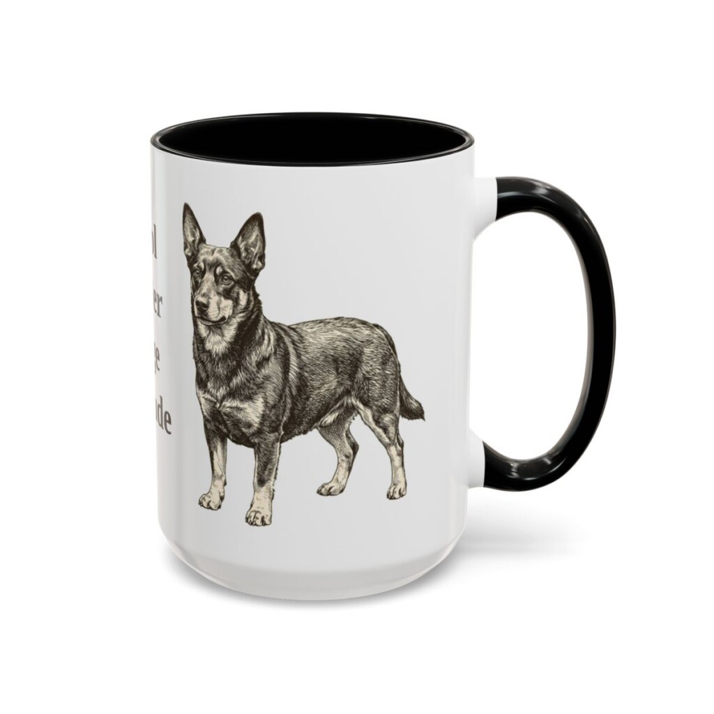 15oz Funny Lancashire Heeler Mug, Black, right side view
