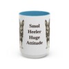 15oz Funny Lancashire Heeler Mug, Light Blue, front view