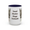 15oz Funny Lancashire Heeler Mug, Navy, front view