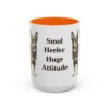 15oz Funny Lancashire Heeler Mug, Orange, front view