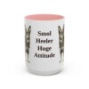 15oz Funny Lancashire Heeler Mug, Pink, front view