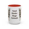 15oz Funny Lancashire Heeler Mug, Red, front view