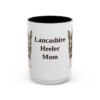 15oz Lancashire Heeler Dog Mom Mug, Black, front view