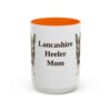 15oz Lancashire Heeler Dog Mom Mug, Orange, front view
