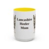 15oz Lancashire Heeler Dog Mom Mug, Yellow, front view