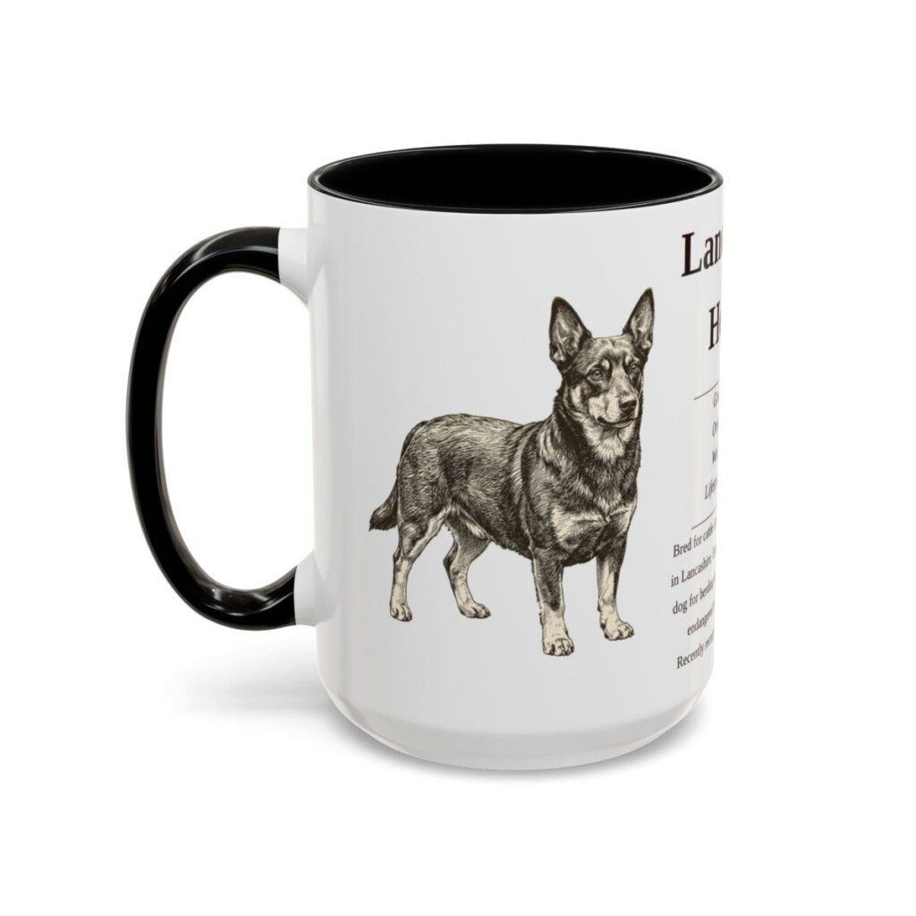 15oz Lancashire Heeler Mug, Black, left side view