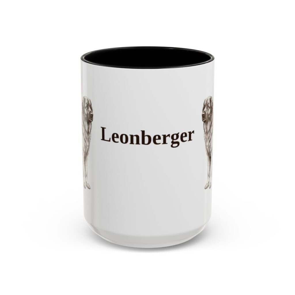 15oz Leonberger Mug, Black, front view