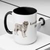 15oz Leonberger Dog Dad Mug, Black, lifestyle photo