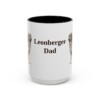 15oz Leonberger Dog Dad Mug, Black, front view