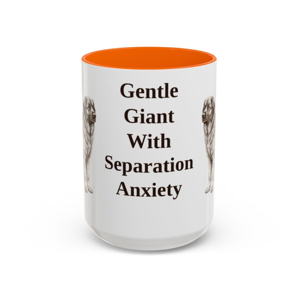 15oz Funny Leonberger Mug, Orange, front view