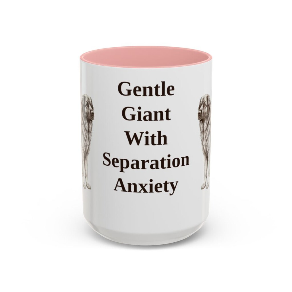 15oz Funny Leonberger Mug, Pink, front view