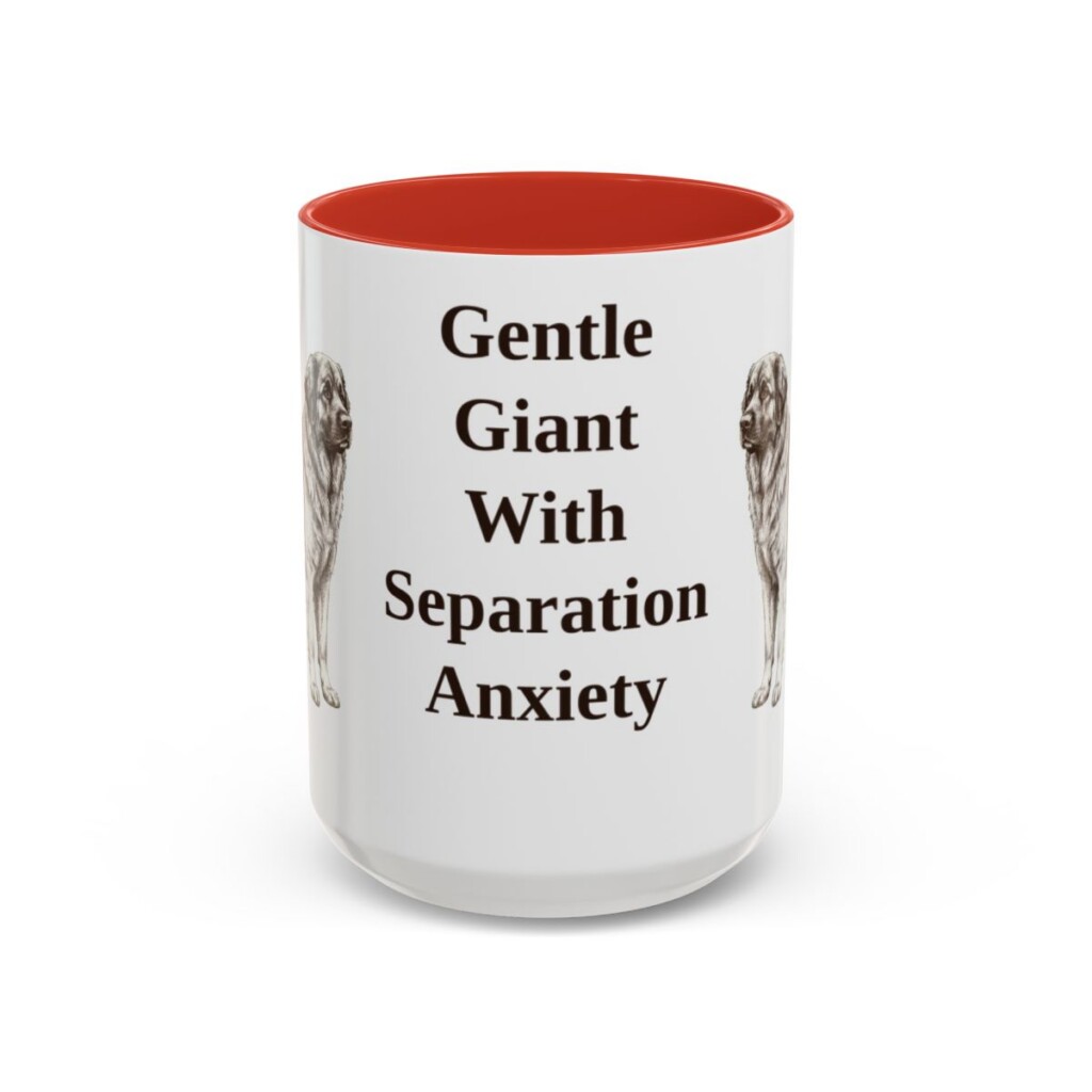 15oz Funny Leonberger Mug, Red, front view