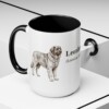 15oz Leonberger Latin Mug, Black, lifestyle photo