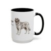 15oz Leonberger Latin Mug, Black, right side view