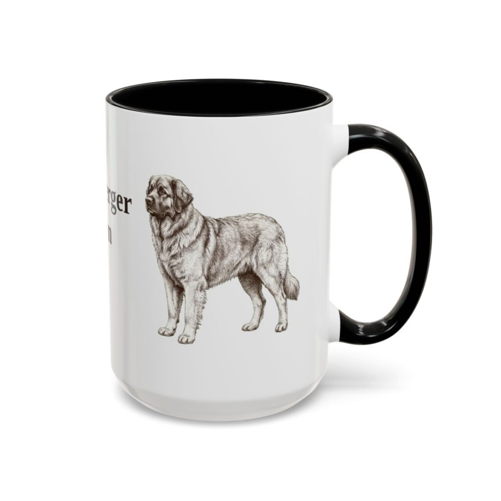 15oz Leonberger Dog Mom Mug, Black, right side view