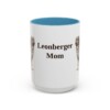 15oz Leonberger Dog Mom Mug, Light Blue, front view